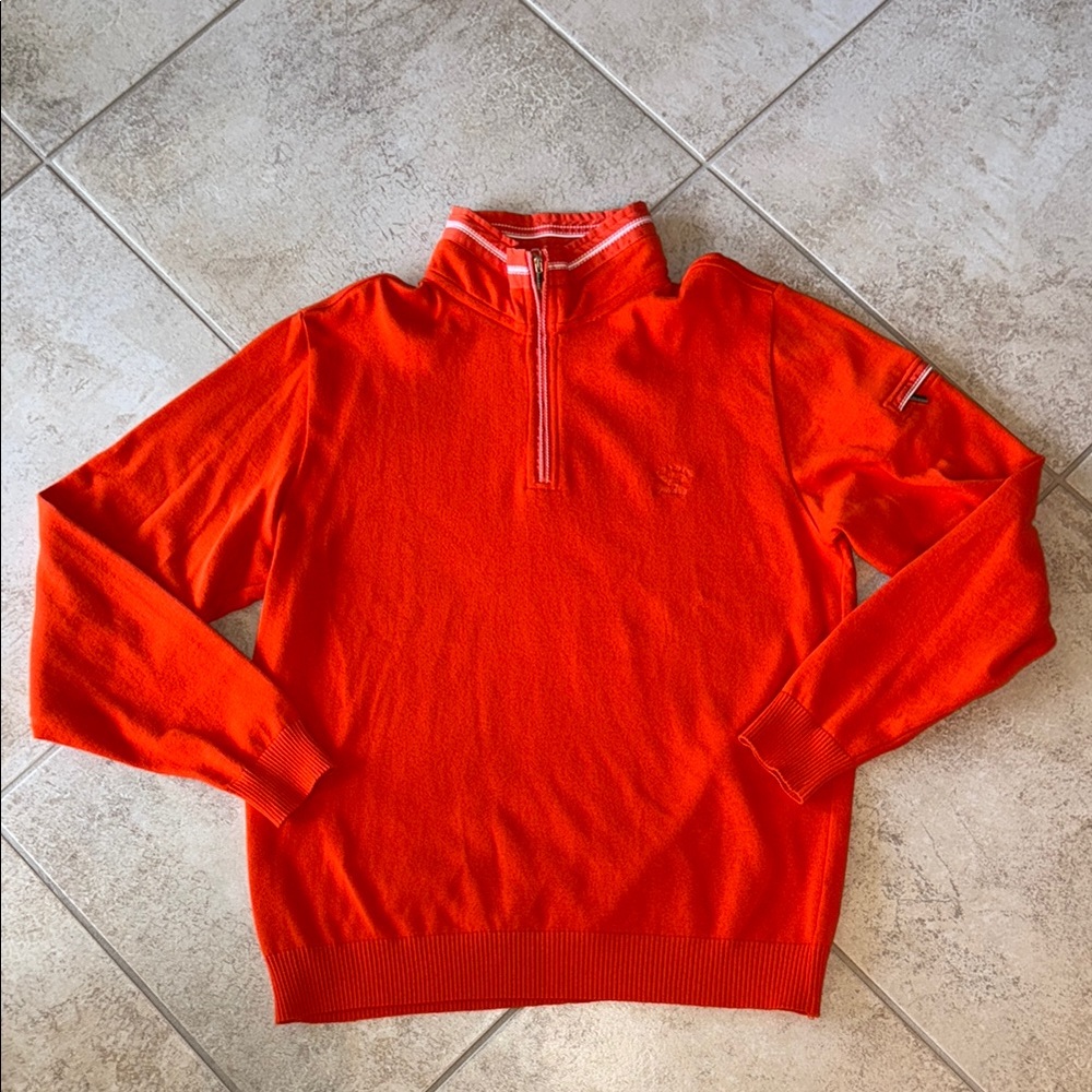 Men’s Paul & Shark Yachting Watershed Orange Half-Zip Sweater